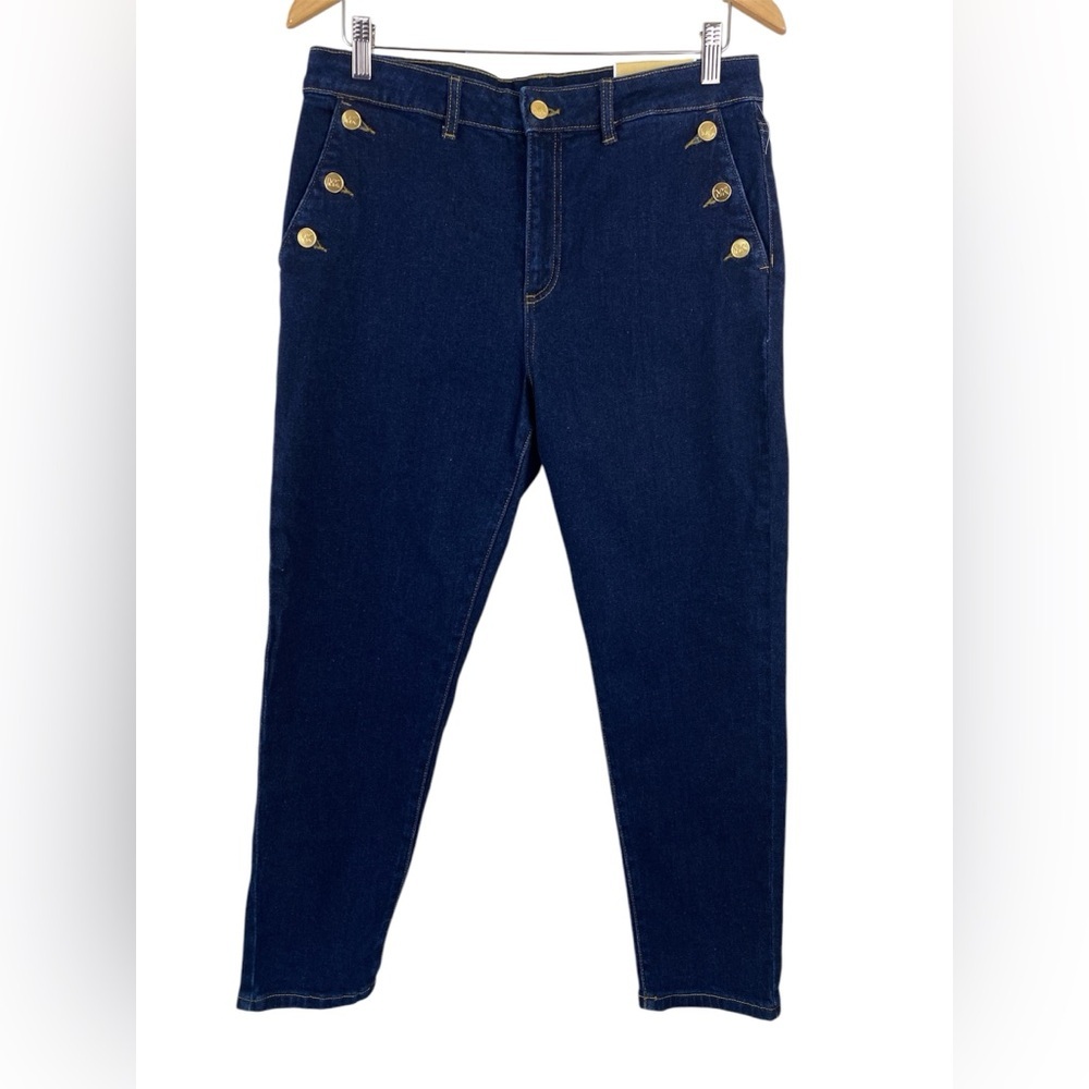 NWT Michael Kors women’s selma skinny ankle jeans dark wash size 10